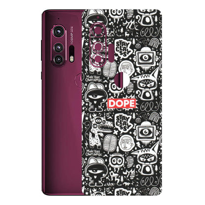 Motorola Phone Skins (All Models) - Dope Stay Classy Black Doodles - Matte Finish (M-126) Motorola Moto Edge Plus