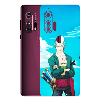 Motorola Phone Skins (All Models) - Cool Swordman Zoro Anime - Matte Finish (M-143) Motorola Moto Edge Plus