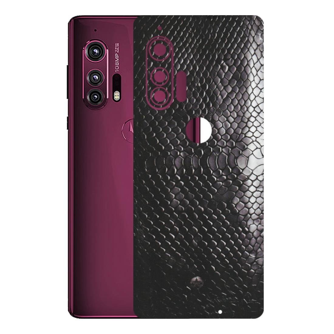 Motorola Phone Skins (All Models) - Black Snack Leather - Matte Finish (M-147) Motorola Moto Edge Plus