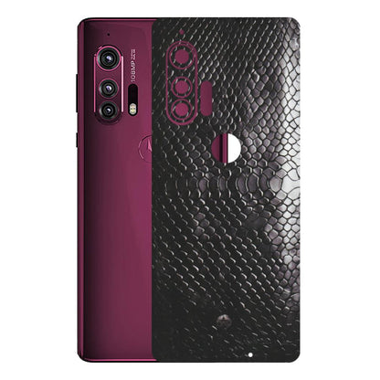 Motorola Phone Skins (All Models) - Black Snack Leather - Matte Finish (M-147) Motorola Moto Edge Plus