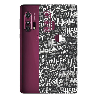 Motorola Phone Skins (All Models) - Hi Hello Doodles - Matte Finish (M-25) Motorola Moto Edge Plus