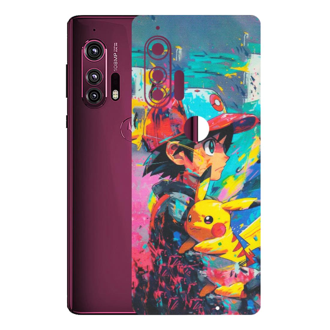 Motorola Phone Skins (All Models) - Ash & Pikachu - Matte Finish (M-26) Motorola Moto Edge Plus