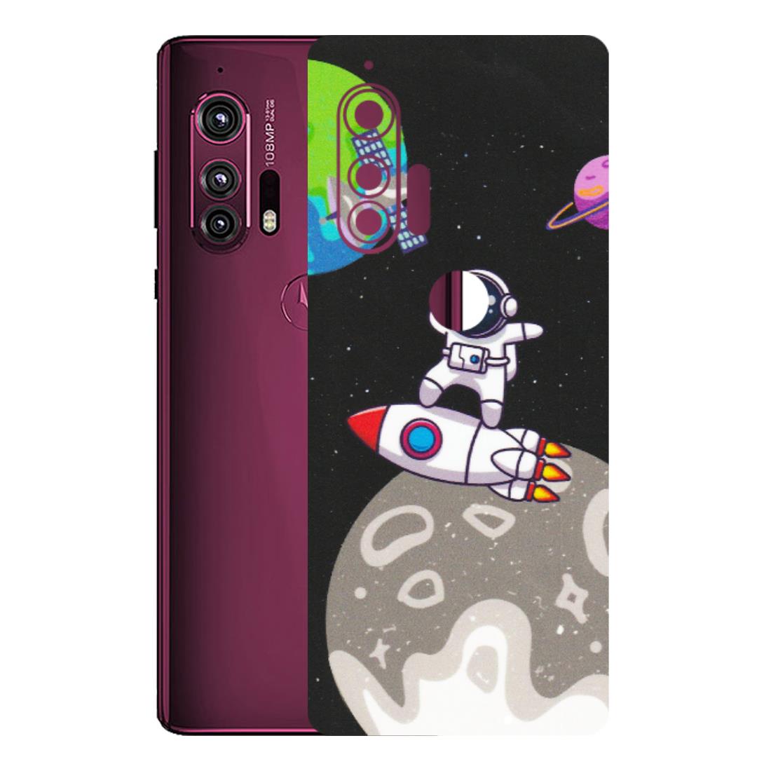 Motorola Phone Skins (All Models) - Astronaut Vibing Toon Running - Matte Finish (M-39) Motorola Moto Edge Plus