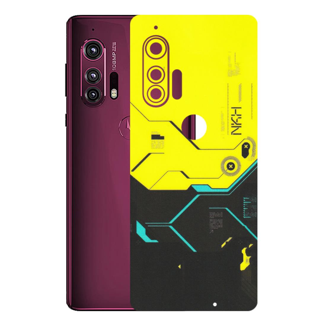 Motorola Phone Skins (All Models) - Black Yellow Technica - Matte Finish (M-53) Motorola Moto Edge Plus
