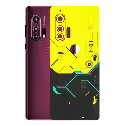 Motorola Phone Skins (All Models) - Black Yellow Technica - Matte Finish (M-53) Motorola Moto Edge Plus