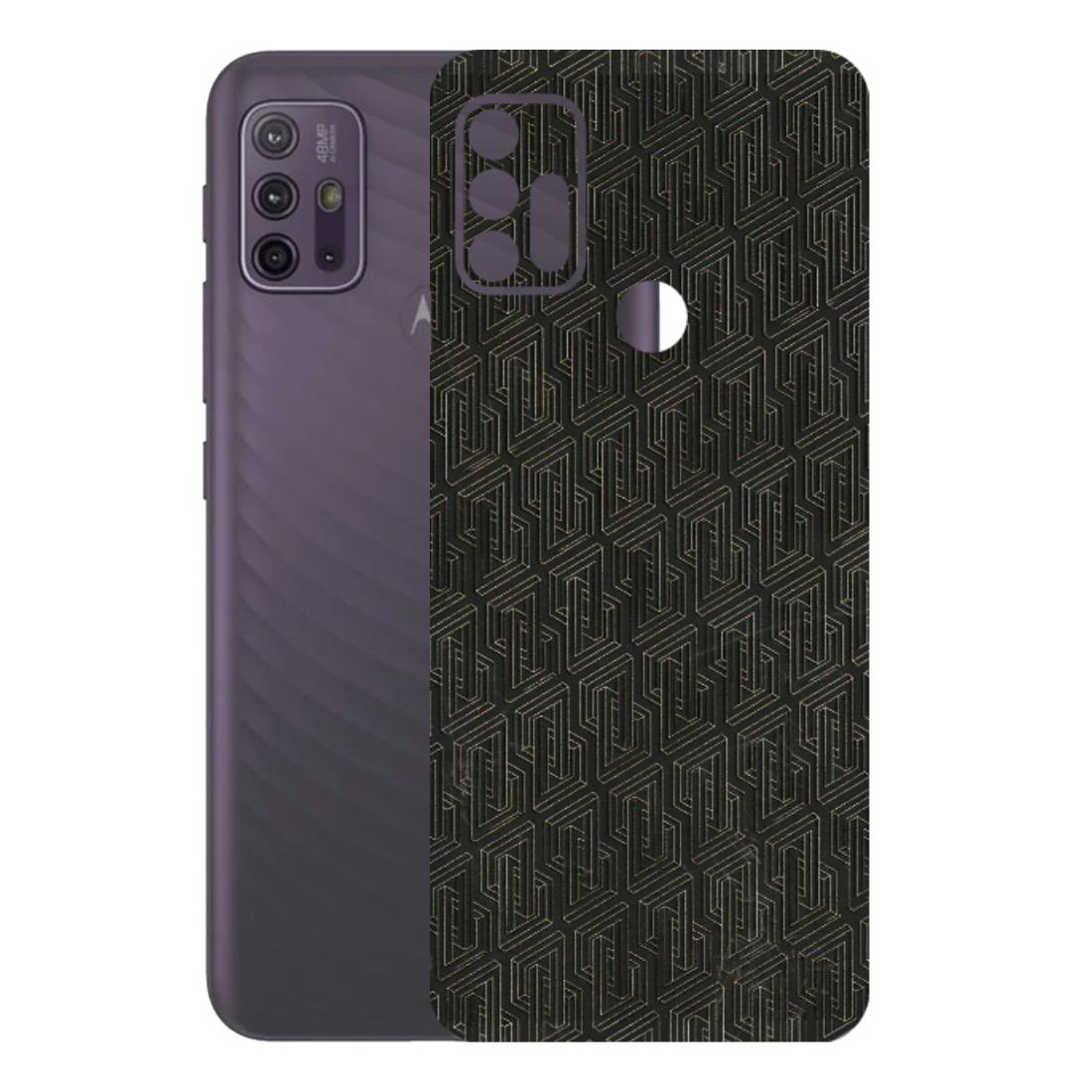 Motorola Phone Skins (All Models) - Black Abstract Pattern - 3D Embossed Finish (L-117) Motorola Moto G10 Power