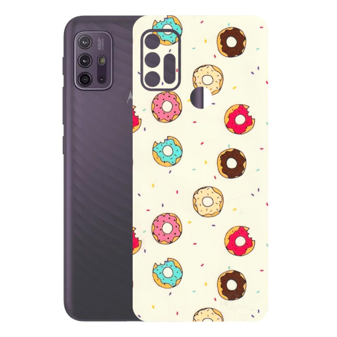 Motorola Phone Skins (All Models) - Mini Donuts Doodle Art - 3D Embossed Finish (L-122) Motorola Moto G10 Power