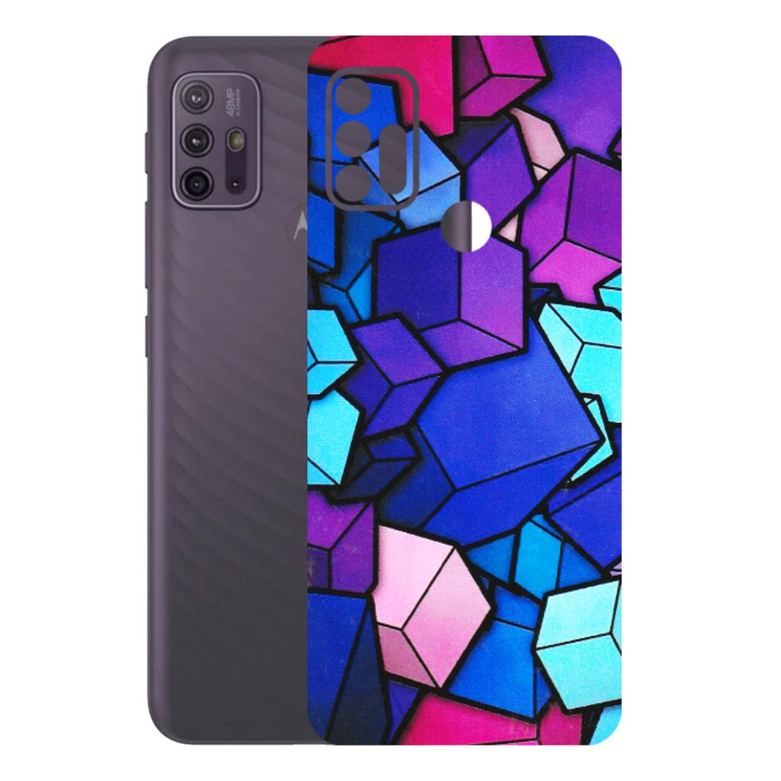 Motorola Phone Skins (All Models) - Cube Doodle - 3D Embossed Finish (L-141) Motorola Moto G10 Power