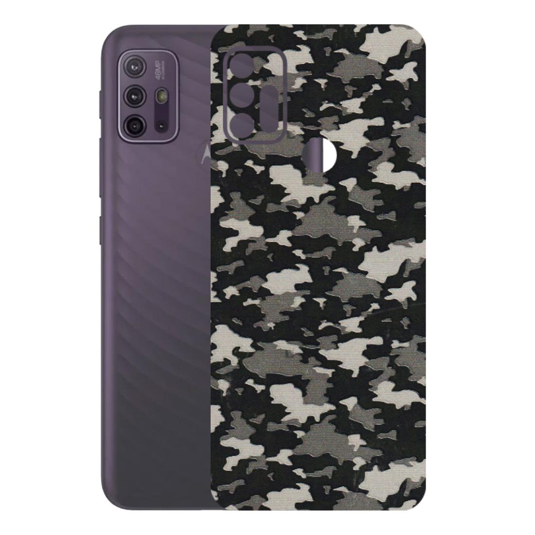 Motorola Phone Skins (All Models) - Black/Grey Camoflaunge - 3D Embossed Finish (L-142) Motorola Moto G10 Power