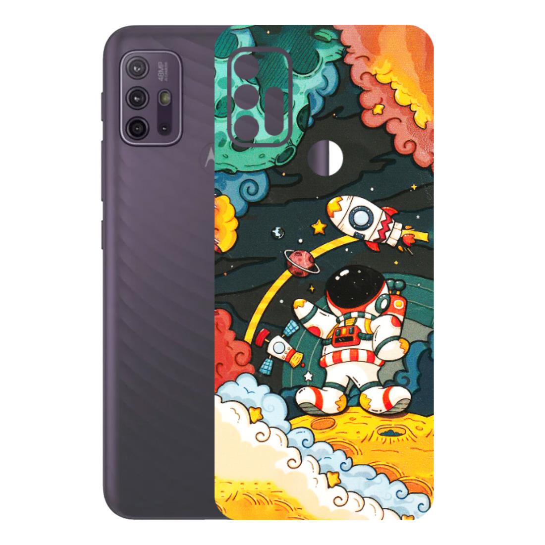 Motorola Phone Skins (All Models) - Astronauts & Spaceship - 3D Embossed Finish (L-145) Motorola Moto G10 Power
