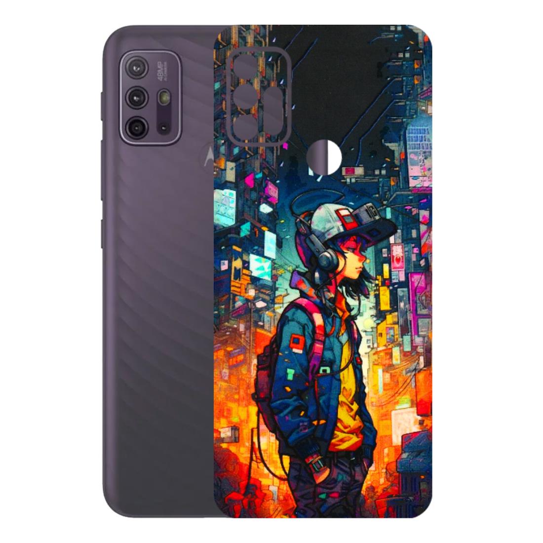 Motorola Phone Skins (All Models) - Street Anime Guy - 3D Embossed Finish (L-158) Motorola Moto G10 Power