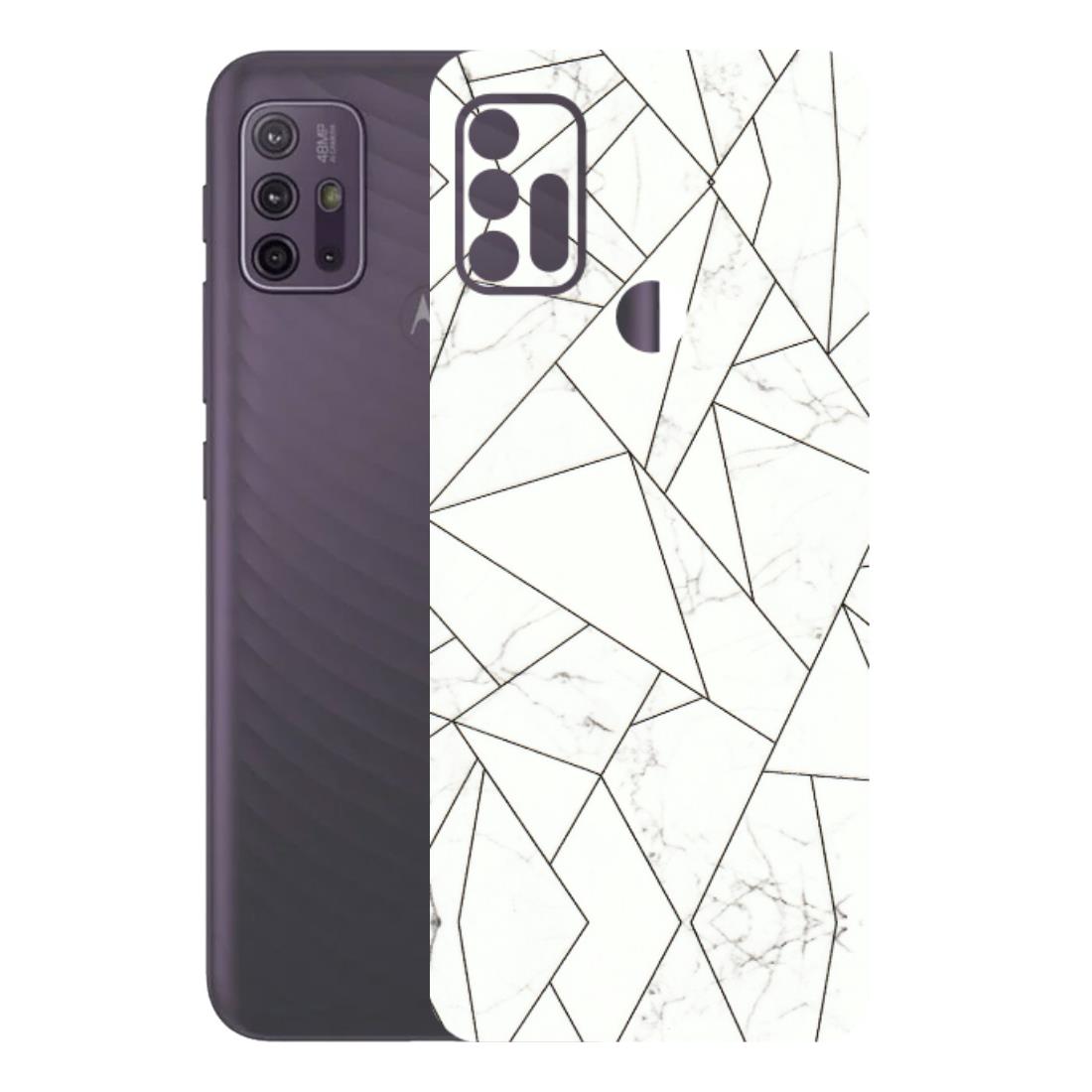 Motorola Phone Skins (All Models) - Luxury White Marble Effect - 3D Embossed Finish (L-168) Motorola Moto G10 Power