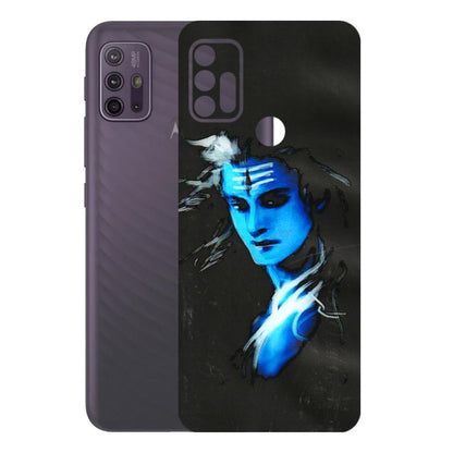 Motorola Phone Skins (All Models) - Har Har Mahadev Blue/Black - 3D Embossed Finish (L-185) Motorola Moto G10 Power
