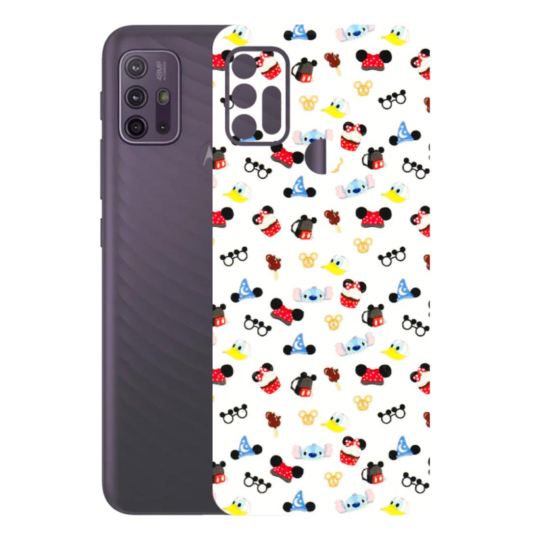 Motorola Phone Skins (All Models) - Minnie Mouse & Donald Doodles s - 3D Embossed Finish (L-194) Motorola Moto G10 Power