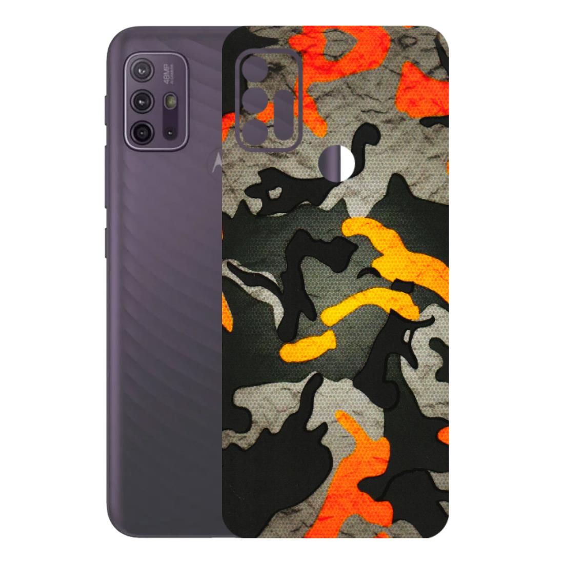 Motorola Phone Skins (All Models) - Orange Camouflage - 3D Embossed Finish (L-204) Motorola Moto G10 Power