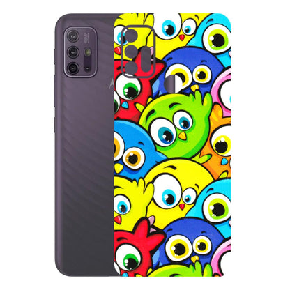 Motorola Phone Skins (All Models) - Cute Fluffy Birds - 3D Embossed Finish (L-213) Motorola Moto G10 Power