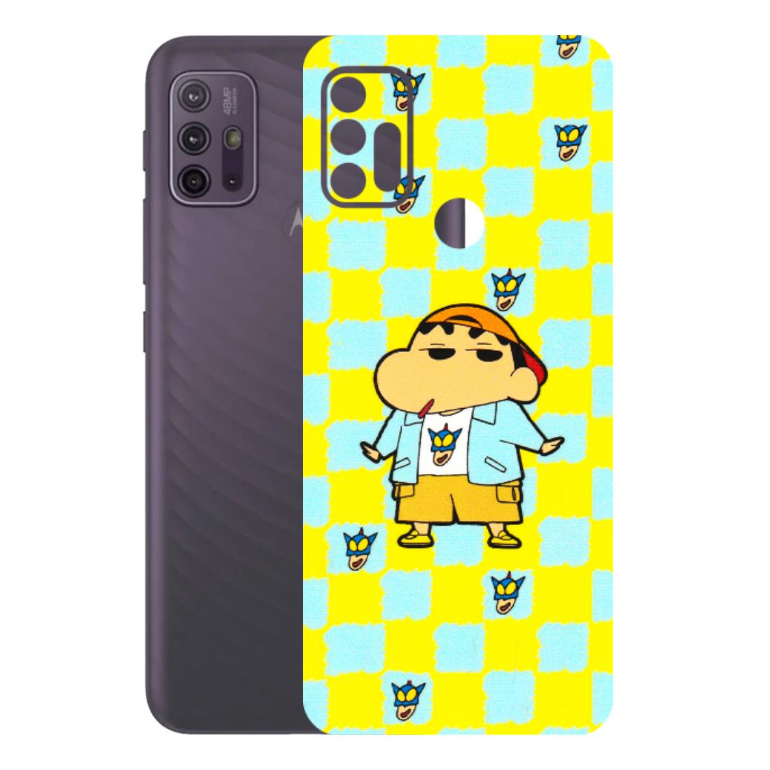 Motorola Phone Skins (All Models) - Yellow Blue Shinchan Cute - 3D Embossed Finish (L-221) Motorola Moto G10 Power