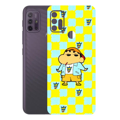 Motorola Phone Skins (All Models) - Yellow Blue Shinchan Cute - 3D Embossed Finish (L-221) Motorola Moto G10 Power