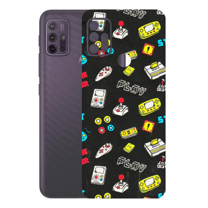 Motorola Phone Skins (All Models) - Gaming Doodles - 3D Embossed Finish (L-224) Motorola Moto G10 Power