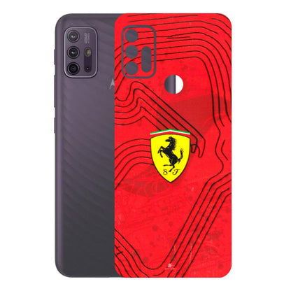 Motorola Phone Skins (All Models) - Red Ferrari Logo Stylish - 3D Embossed Finish (L-238) Motorola Moto G10 Power