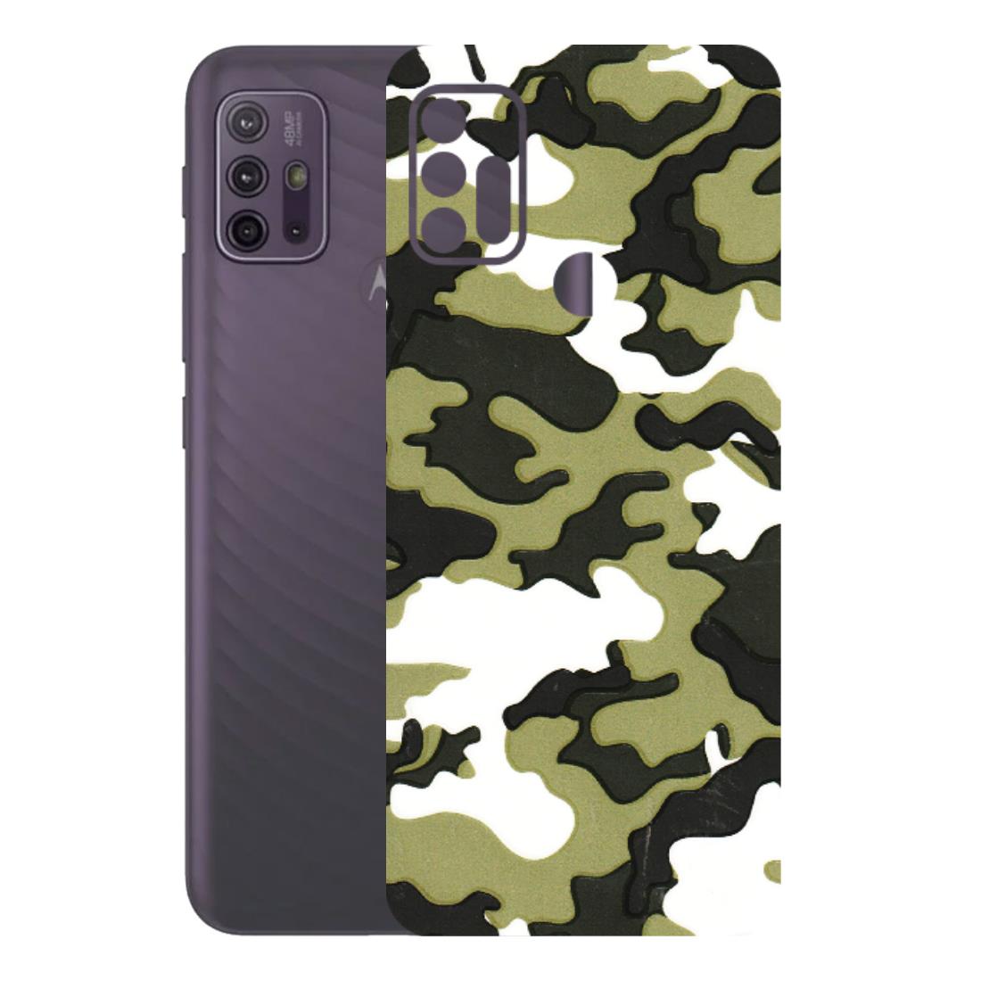 Motorola Phone Skins (All Models) - Camouflages White And Green - 3D Embossed Finish (L-243) Motorola Moto G10 Power