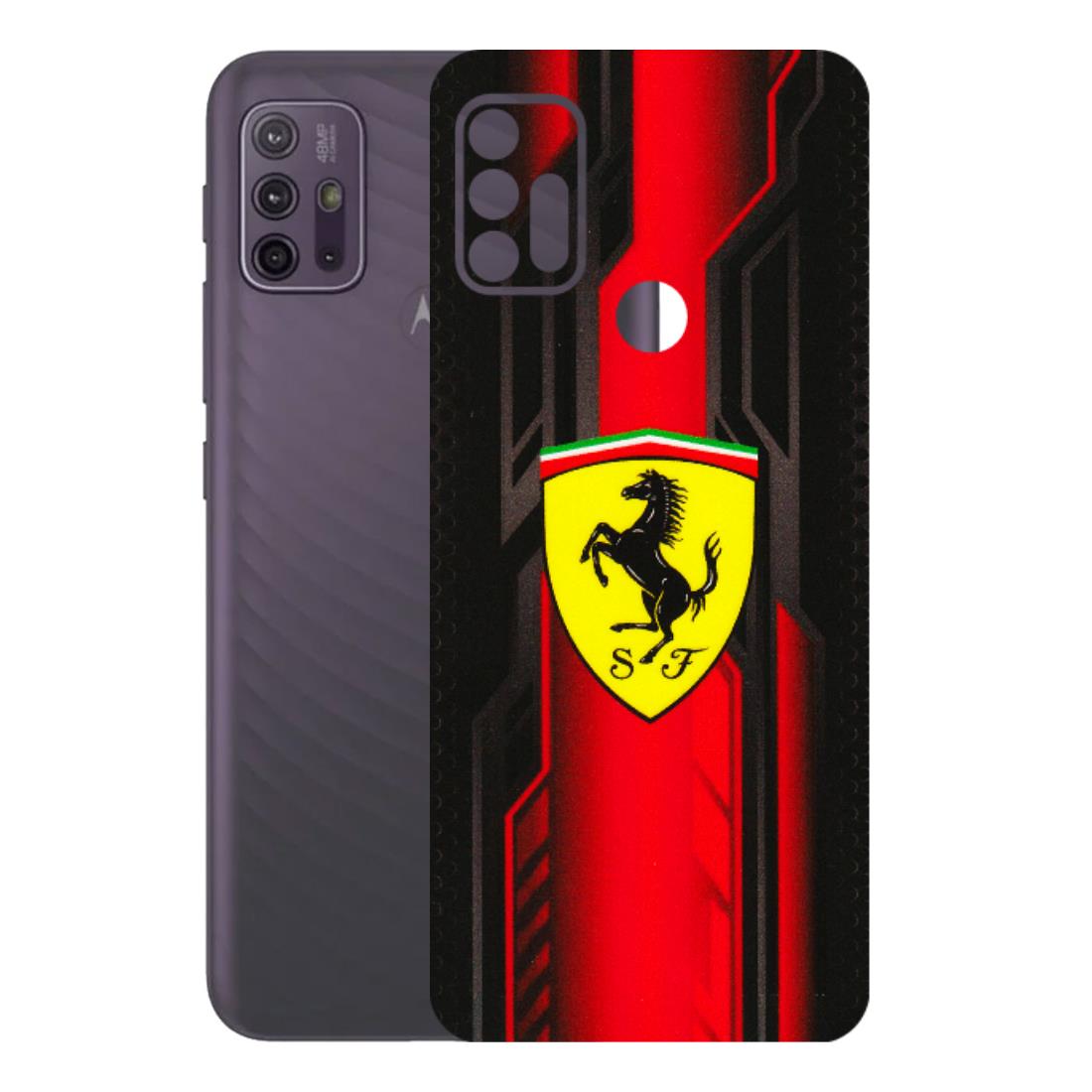 Motorola Phone Skins (All Models) - Black Ferrari Logo - 3D Embossed Finish (L-253) Motorola Moto G10 Power