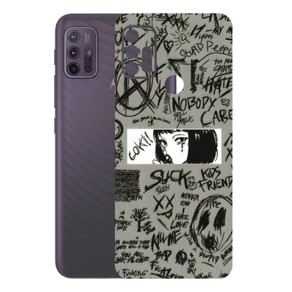 Motorola Phone Skins (All Models) - Never Have Love Anime - 3D Embossed Finish (L-260) Motorola Moto G10 Power