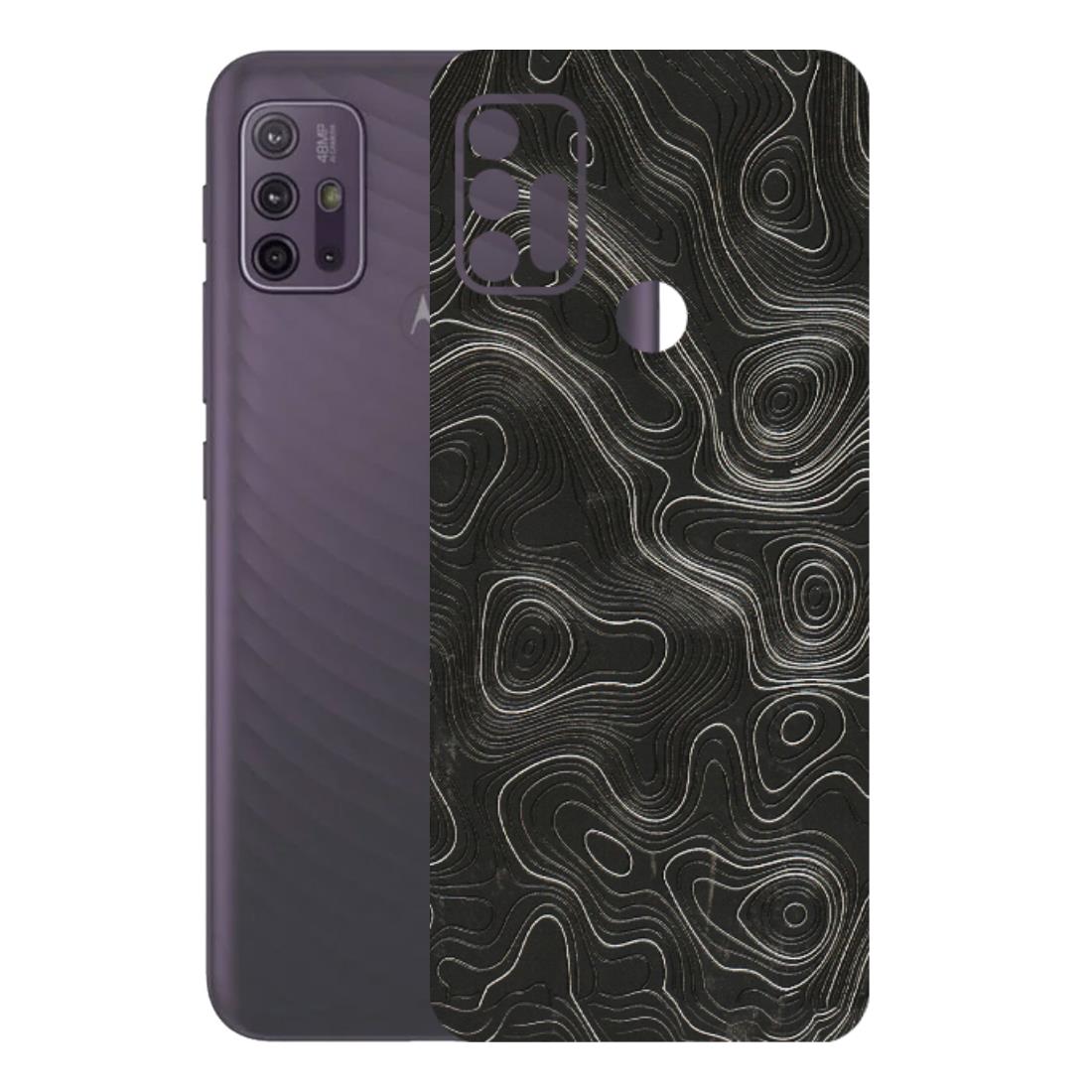 Motorola Phone Skins (All Models) - Abstract White Line Map - 3D Embossed Finish (L-269) Motorola Moto G10 Power