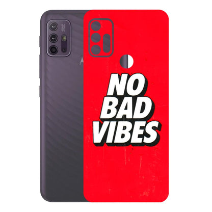 Motorola Phone Skins (All Models) - No Bad Vibes - 3D Embossed Finish (L-280) Motorola Moto G10 Power