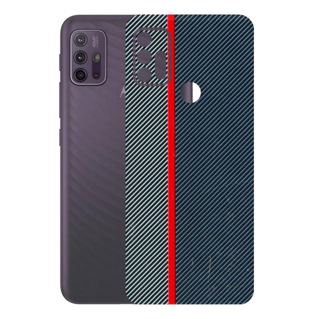 Motorola Phone Skins (All Models) - Blue Sober Lines - 3D Embossed Finish (L-305) Motorola Moto G10 Power