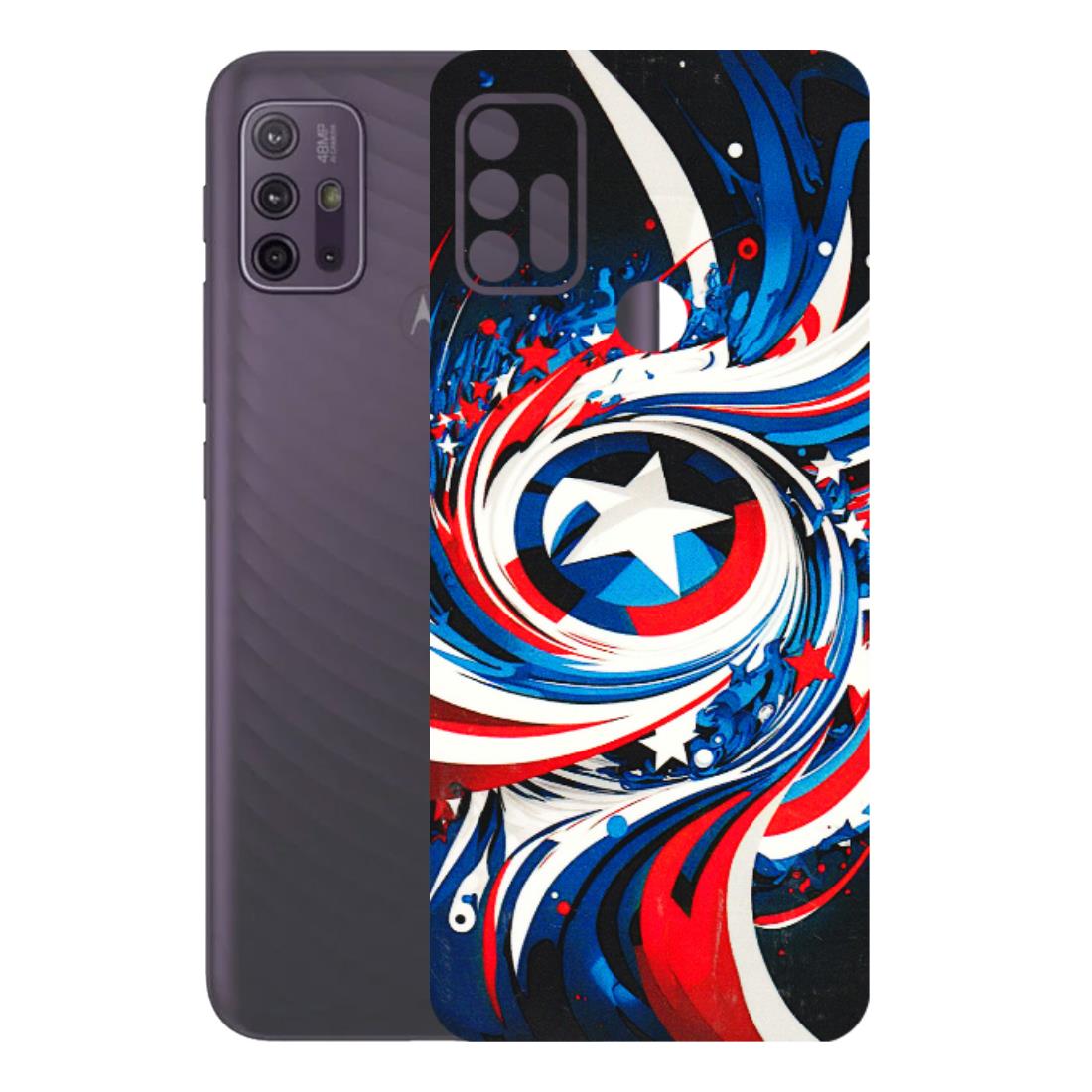 Motorola Phone Skins (All Models) - Captain America Logo - 3D Embossed Finish (L-307) Motorola Moto G10 Power