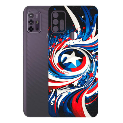 Motorola Phone Skins (All Models) - Captain America Logo - 3D Embossed Finish (L-307) Motorola Moto G10 Power