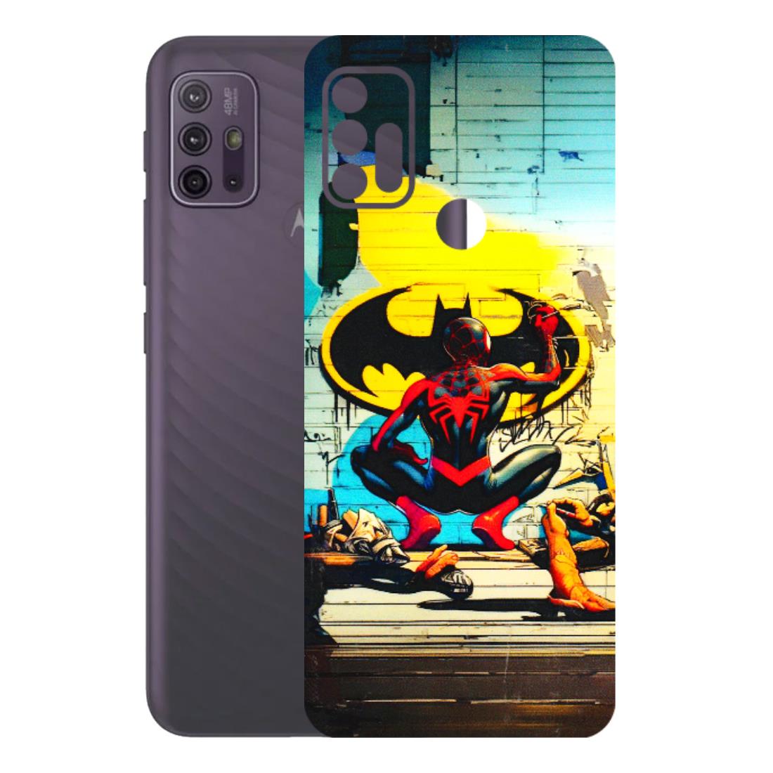 Motorola Phone Skins (All Models) - New Spiderman Bat Logo - 3D Embossed Finish (L-309) Motorola Moto G10 Power