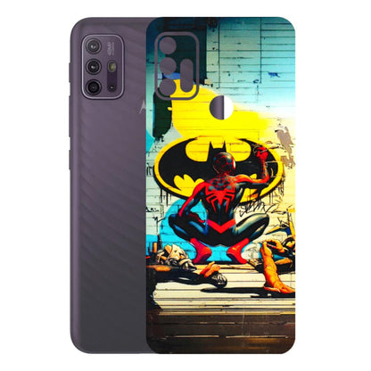 Motorola Phone Skins (All Models) - New Spiderman Bat Logo - 3D Embossed Finish (L-309) Motorola Moto G10 Power