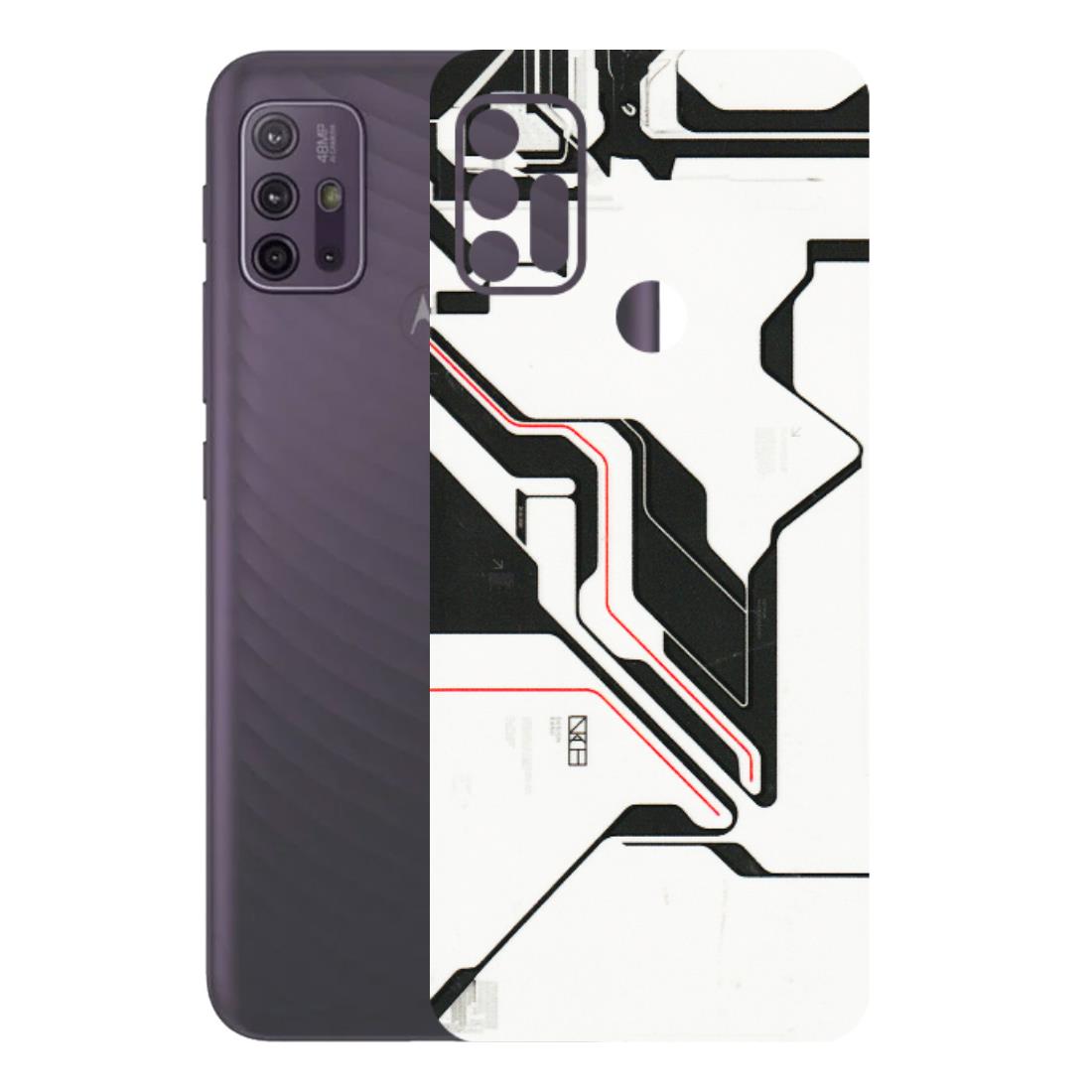 Motorola Phone Skins (All Models) - White Techy Logo - 3D Embossed Finish (L-312) Motorola Moto G10 Power