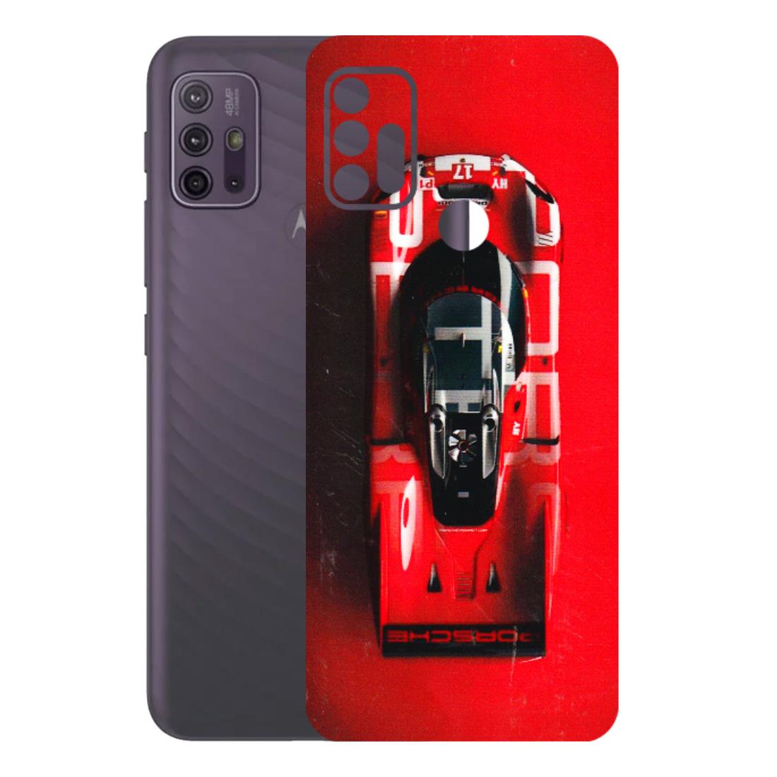 Motorola Phone Skins (All Models) - Red Porsche Car Logo - 3D Embossed Finish (L-315) Motorola Moto G10 Power