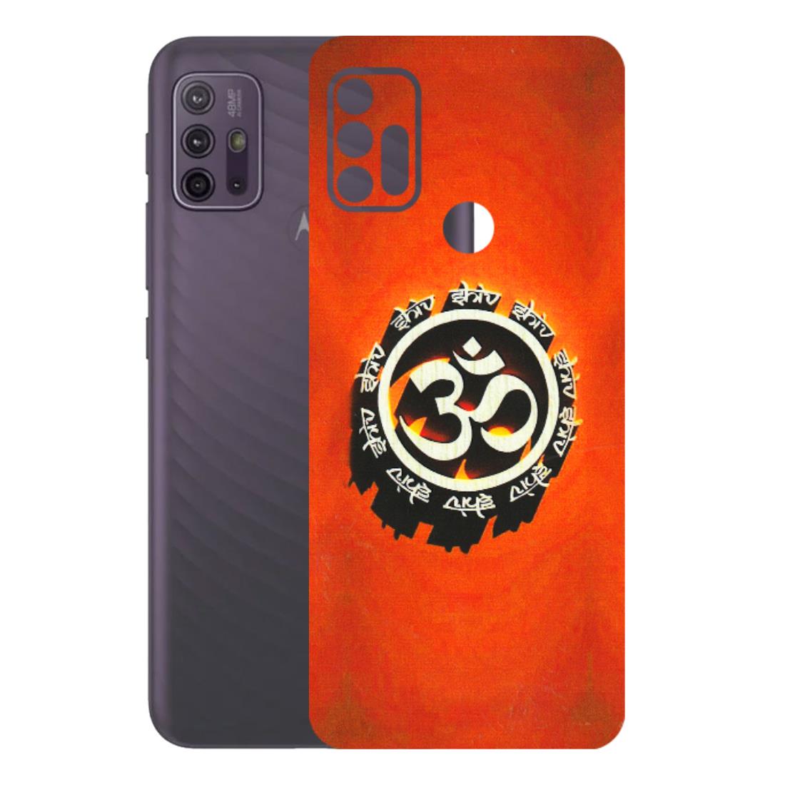 Motorola Phone Skins (All Models) - Aum Shiv Orange - 3D Embossed Finish (L-32) Motorola Moto G10 Power