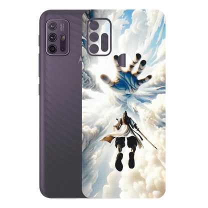 Motorola Phone Skins (All Models) - Big Hand With Monkey King - 3D Embossed Finish (L-323) Motorola Moto G10 Power