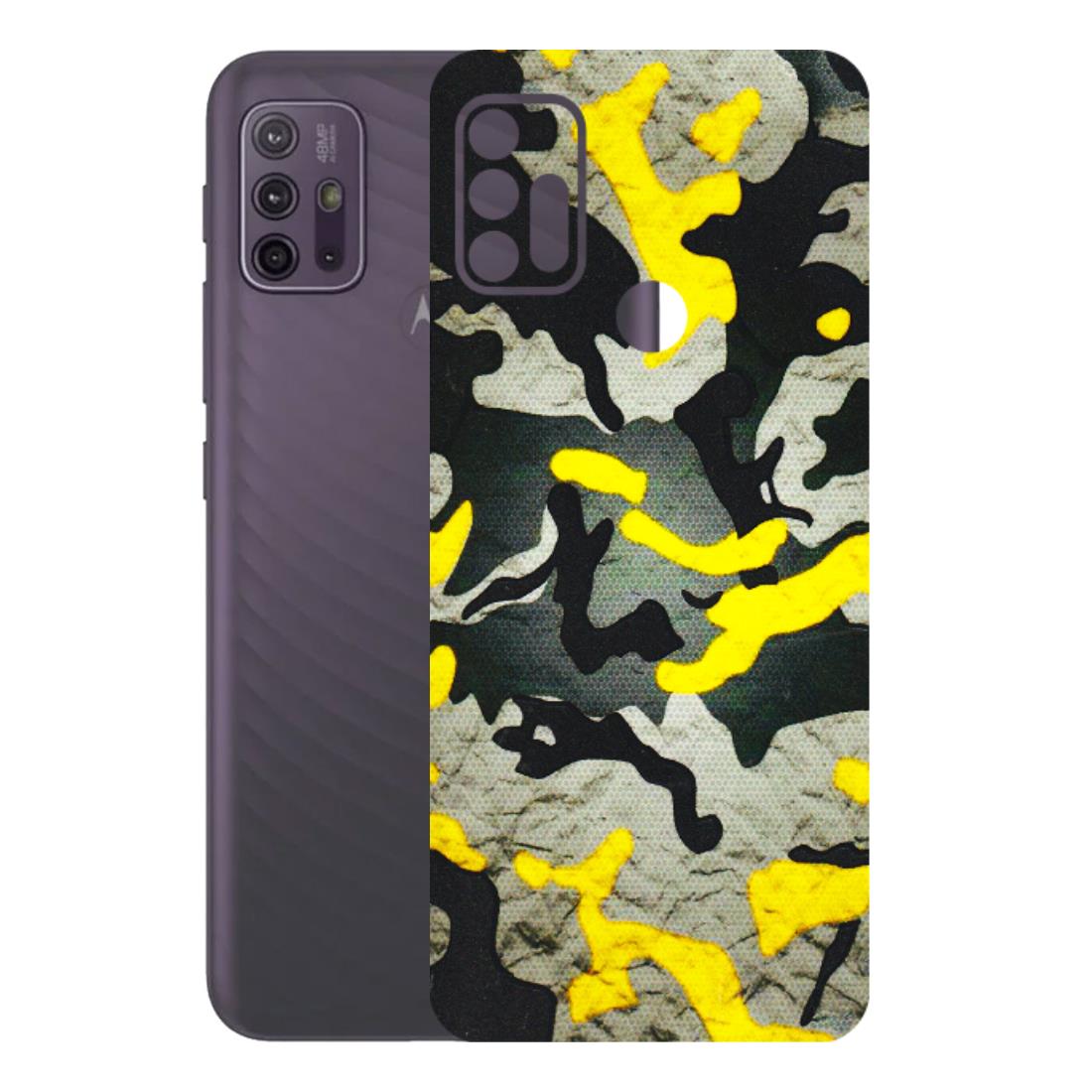 Motorola Phone Skins (All Models) - Yellow Camouflage - 3D Embossed Finish (L-61) Motorola Moto G10 Power