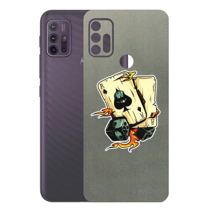 Motorola Phone Skins (All Models) - Grey Cards Of Ace - 3D Embossed Finish (L-77) Motorola Moto G10 Power