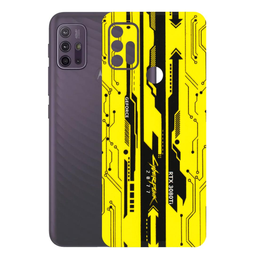 Motorola Phone Skins (All Models) - Yellow Cyberpunk - 3D Embossed Finish (L-93) Motorola Moto G10 Power