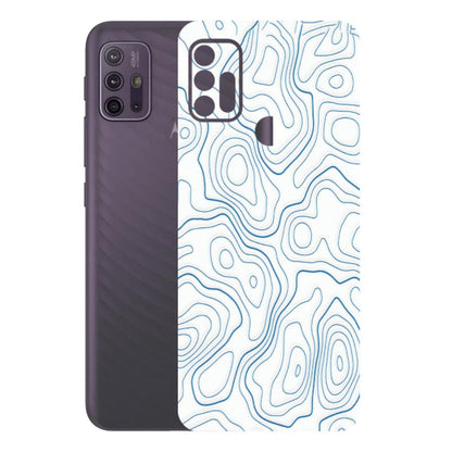 Motorola Phone Skins (All Models) - Blue And White Swirls - Matte Finish (M-139) Motorola Moto G10 Power