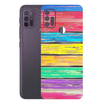 Motorola Phone Skins (All Models) - Multi Colour Wooden Wall - Matte Finish (M-96) Motorola Moto G10 Power
