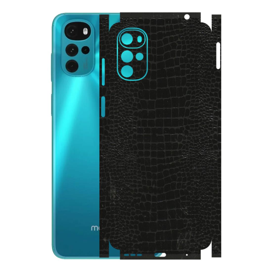 Motorola Phone Skins (All Models) - Snake Leather Black - 3D Embossed Finish (L-107) Motorola Moto G22