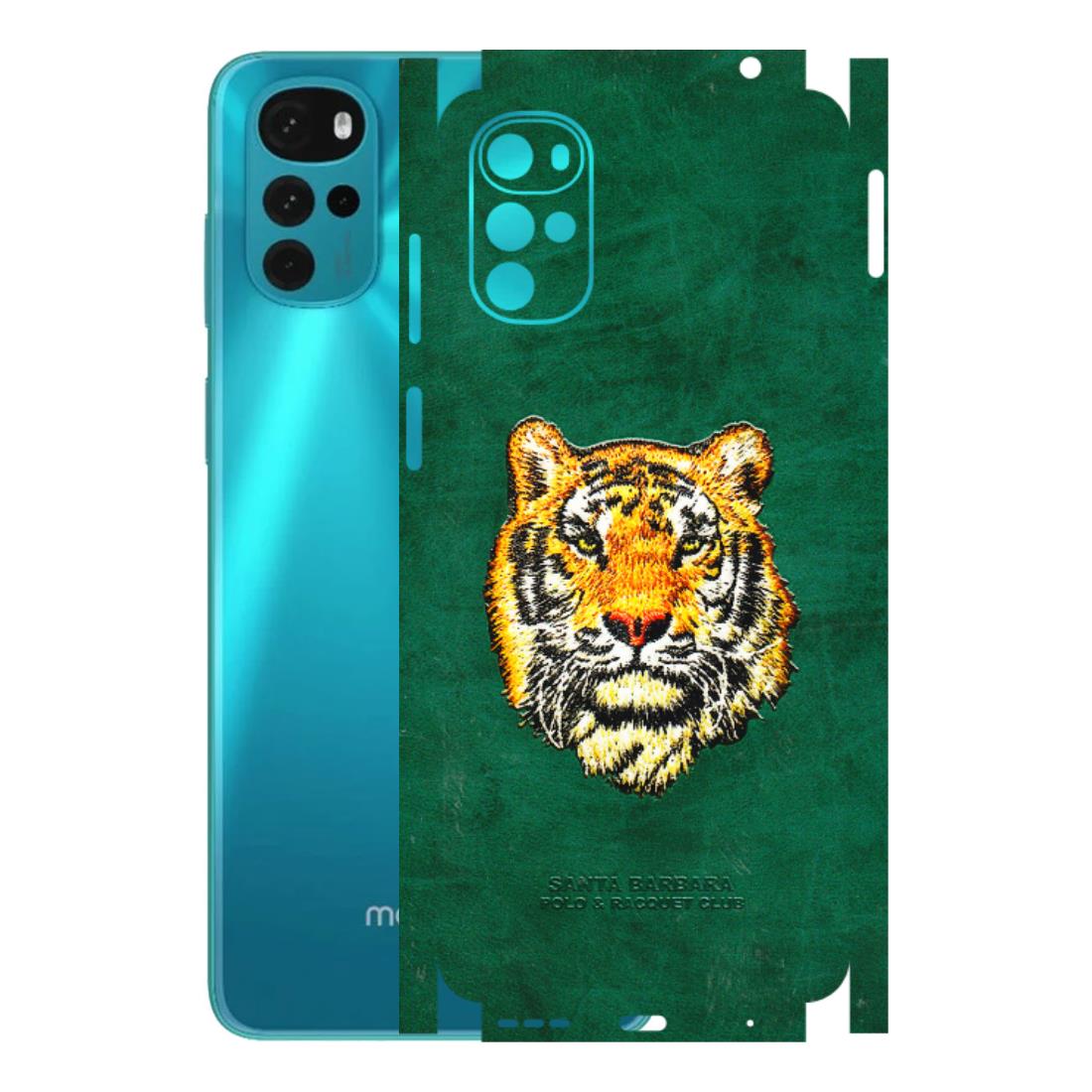 Motorola Phone Skins (All Models) - Leather Feel Tiger - 3D Embossed Finish (L-111) Motorola Moto G22
