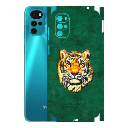 Motorola Phone Skins (All Models) - Leather Feel Tiger - 3D Embossed Finish (L-111) Motorola Moto G22