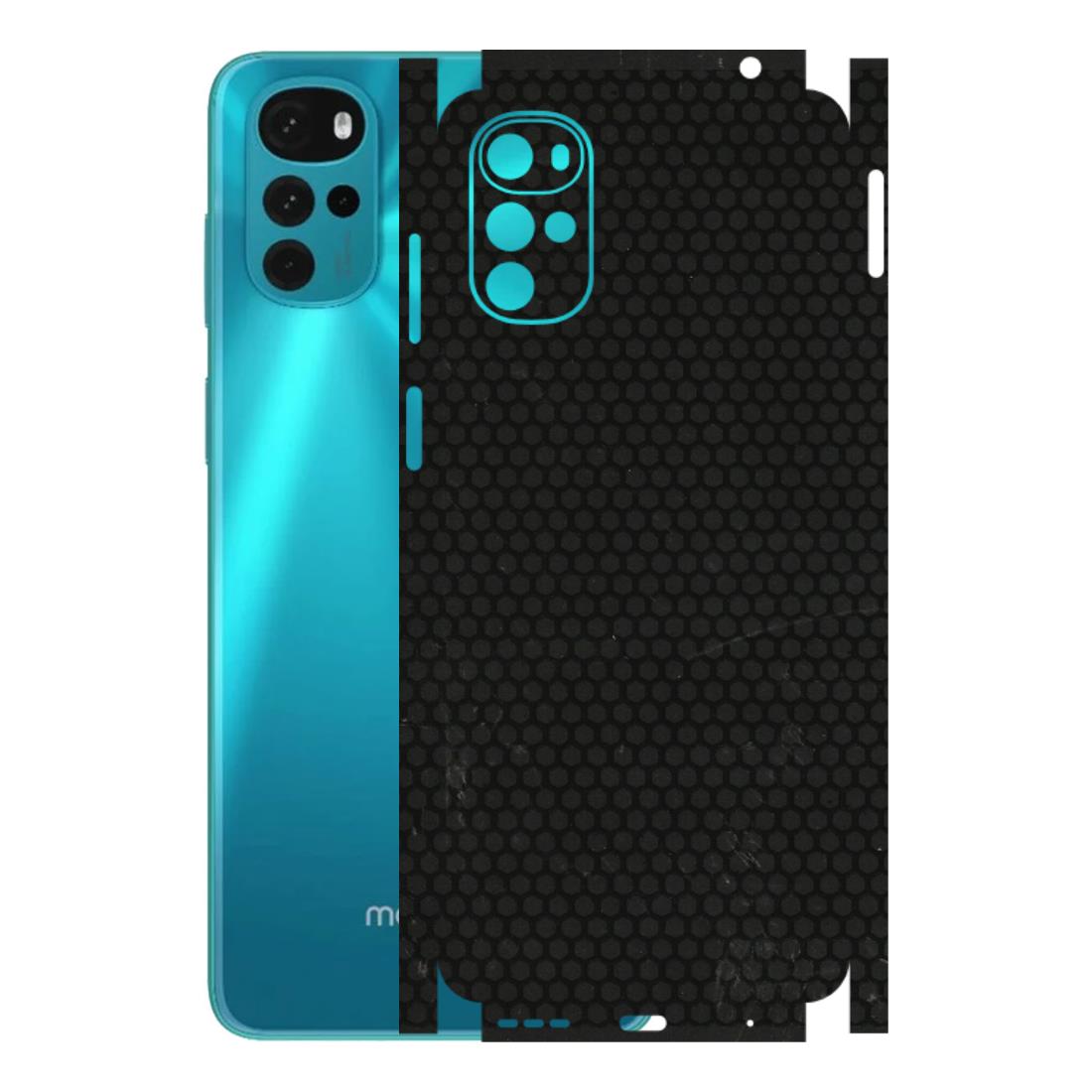 Motorola Phone Skins (All Models) - Black honeycomb - 3D Embossed Finish (L-114) Motorola Moto G22