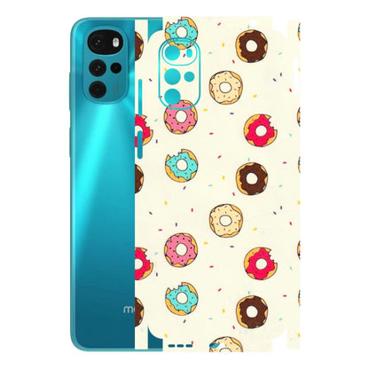 Motorola Phone Skins (All Models) - Mini Donuts Doodle Art - 3D Embossed Finish (L-122) Motorola Moto G22