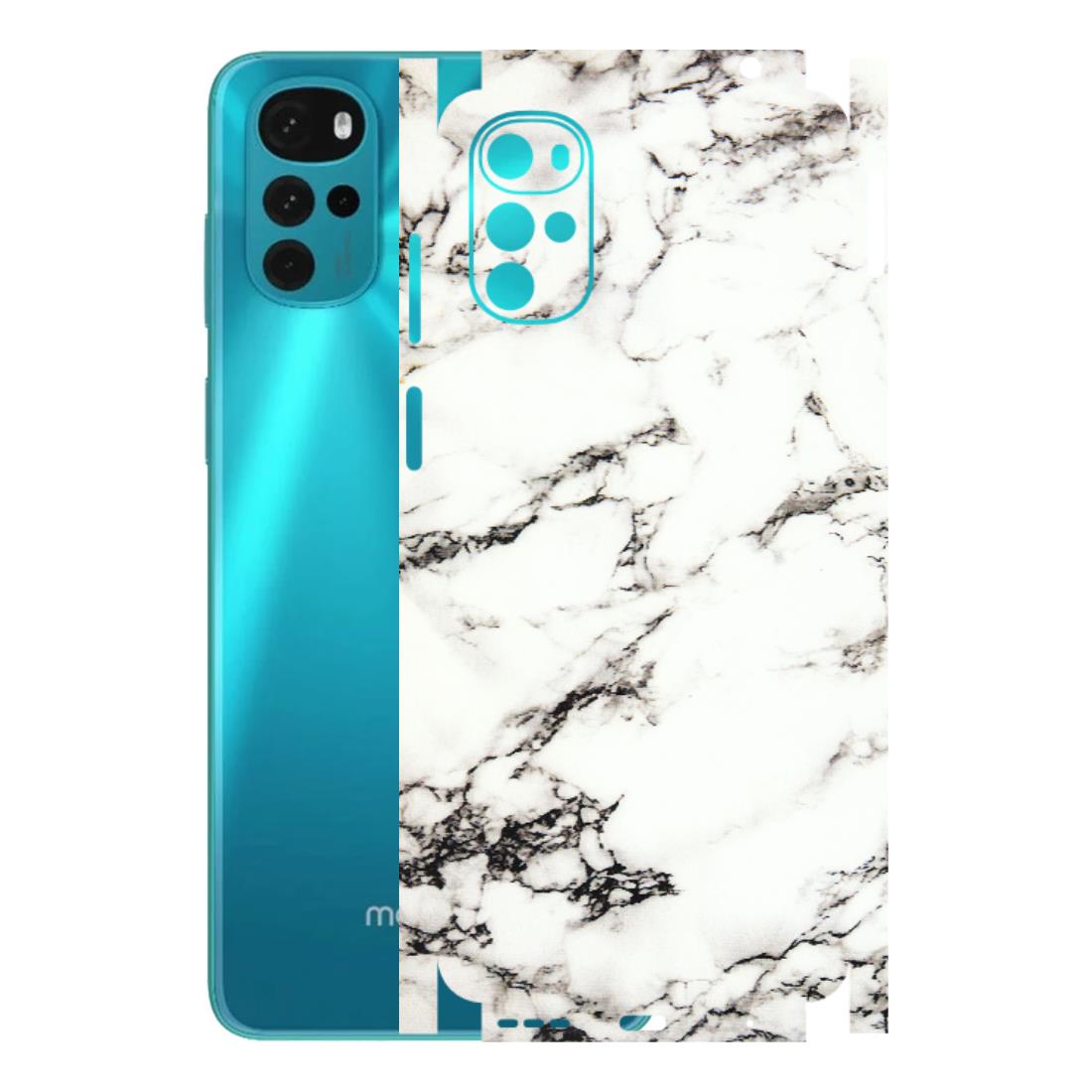 Motorola Phone Skins (All Models) - Black and White Marble Texture - 3D Embossed Finish (L-124) Motorola Moto G22