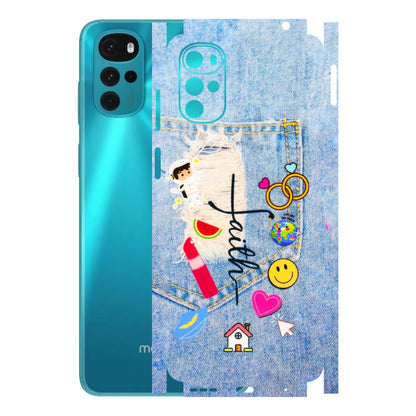 Motorola Phone Skins (All Models) - Denim Jeans Pocket - 3D Embossed Finish (L-134) Motorola Moto G22
